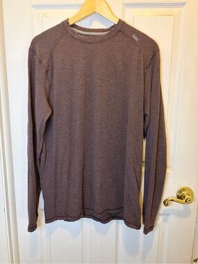 Tasc Performance Men's Long Sleeve Crew - Heather Brown